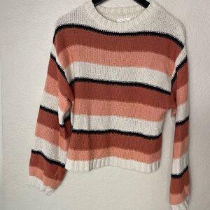 BILLABONG Billabong Seeing Double Crop Striped Crewneck Sweater Size Small